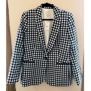 J. Crew B&W Gingham Blazer - Size 12 - Never worn!